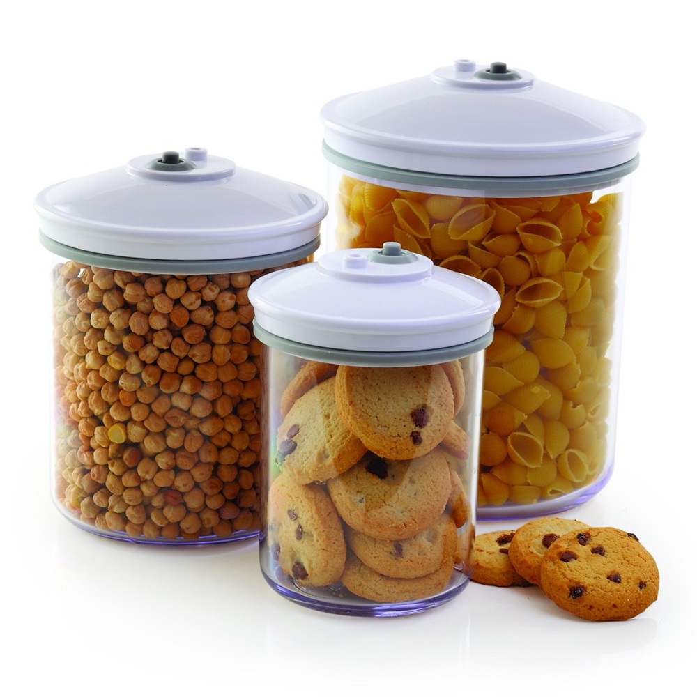 NIP Foodsaver 3pc Vacuum Seal Designer Canister Set (1-3/4qt, 1-1.5qt, 1-2.5qt) - Picture 5 of 10